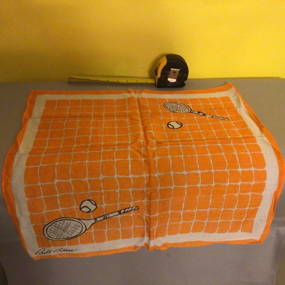 Vintage Bill Blass Silky Tennis Scarf Bandana - Picture 5 of 7